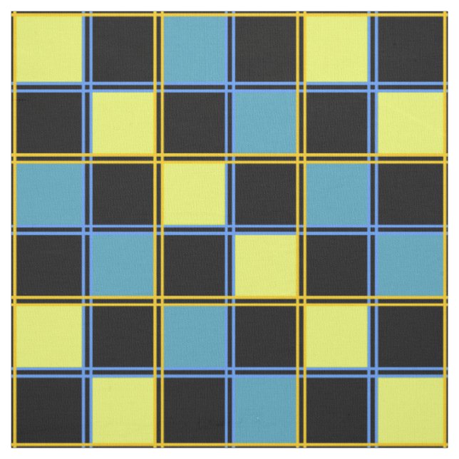 Gelb-blau-kariertes Muster Stoff (Muster)