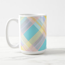 GELB BLAU ROSA LILA OSTERN KARO MUSTER KAFFEETASSE