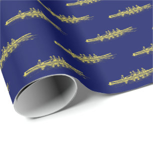 Gelb Blau Rudern Ruderer Crew Mannschaft Wasserspo Geschenkpapier