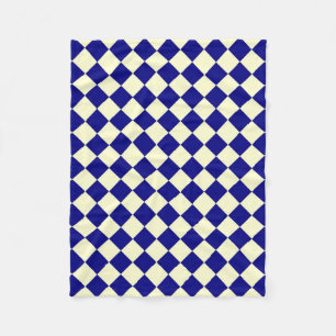 Gelb Blau Schachbrett Diamantmuster Fleece-Decke Fleecedecke
