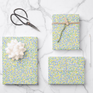 Gelb, Blau und Grün Abstrakt Geschenkpapier Set
