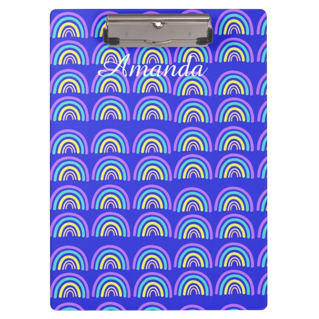 Gelb, blau und Lila Klemmbrett (Vorderseite)