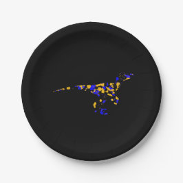 Gelb Blaue Raptor Spritzlackierung Pappteller