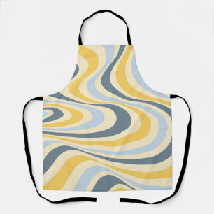 Gelb-blaues abstraktes Wirbeldesign Schürze