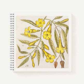 Gelb Botanisches Kunstnotizbuch aus dem 18. Jahrhu Notizbuch