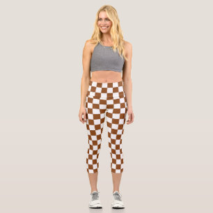 Gelb braun und weiß capri leggings