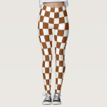 Gelb braun und weiß leggings<br><div class="desc">Abstrakte digitale Kunst von braunen und weißen Quadraten in einer karierten Formation.</div>