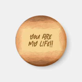 Gelb - Brauner Valentinstag Magnet