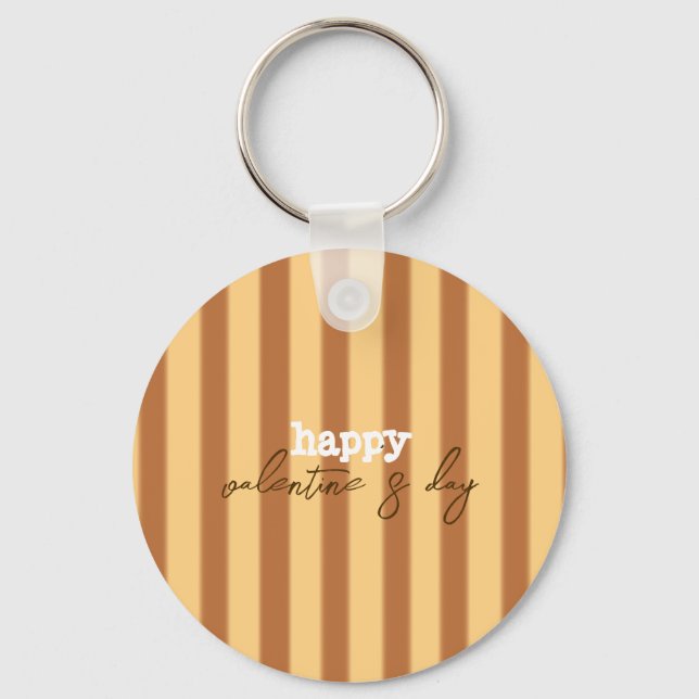 Gelb - Brauner Valentinstag Schlüsselanhänger (Vorderseite)