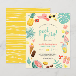 Gelb   Budget Ananas Tropical Pool Party
