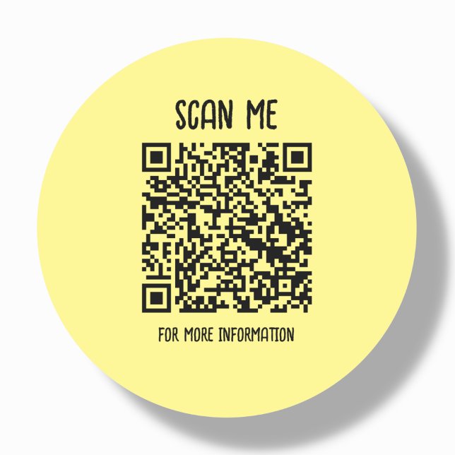 Gelb | Business QR Code Scannable Runder Aufkleber (Von Creator hochgeladen)