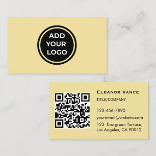 Gelb Butter Fügen Sie Logo Visitenkarte mit QR-Cod
