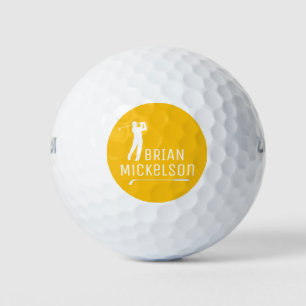 Gelb Design mit Namen zur Kennzeichnung von Golfer Golfball
