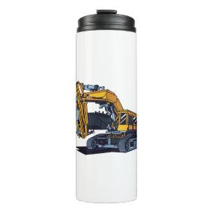 Gelb Design von Bagger-Maschinen Thermosbecher