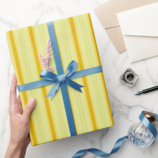 Gelb & Dunkelgelb Dicke und Dünne Streifen Geschenkpapier