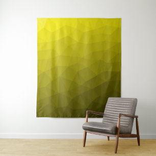 Gelb-dunkler Ombre-Verlaufsverlauf geometrisches M Wandteppich