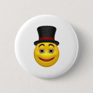Gelb, einen Zylinder tragend Button