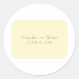 Gelb einfach elegant Hochzeitsticker Runder Aufkleber