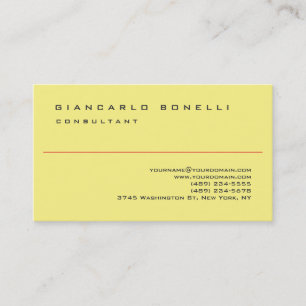 Gelb Elegant Einfach Schlicht Professionell Visitenkarte