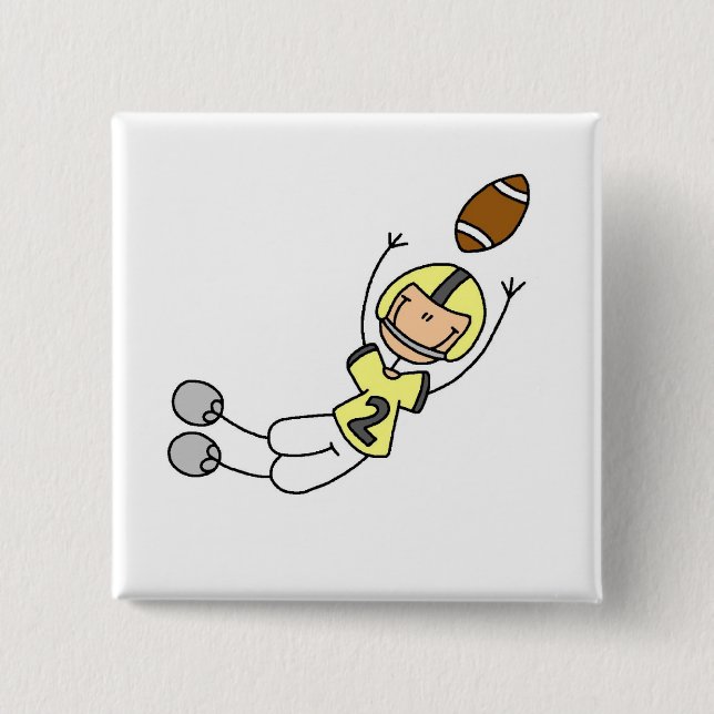 Gelb Figur Fußball Button (Vorderseite)