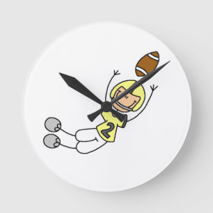 Gelb Figur Fußball Runde Wanduhr