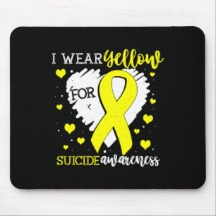 Gelb für Selbstmordgefühlsband Grafisch Mousepad