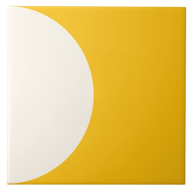Gelb Gelb Moderne geometrische Halbkreis Tile Fliese (Vorderseite)