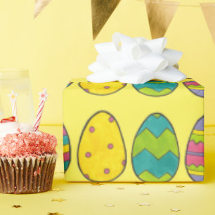 Gelb gestrichene Osterkörbe Eier Jagd Eier Geschenkpapier