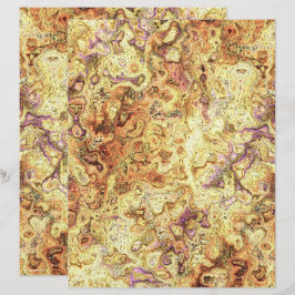 Gelb gewundene Marmor-Schrappbuch-Papier 2-seitige