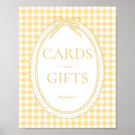 Gelb Gingham Kokette Schleife Karte & Geschenke Sc Poster