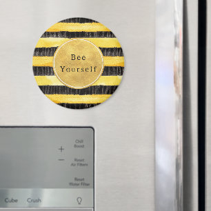 Gelb Gold Schwarz Bienenstreifen Magnet