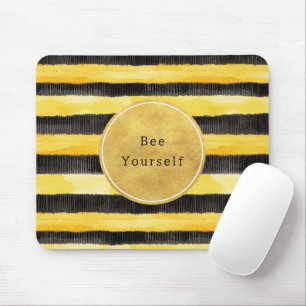 Gelb Gold Schwarz Bienenstreifen Mousepad
