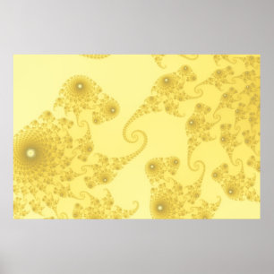 Gelb Gold Seepferdherde Poster