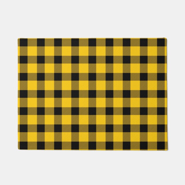 Gelb/Goldbüffel Lumberjack Kariert Fußmatte (Vorderseite)