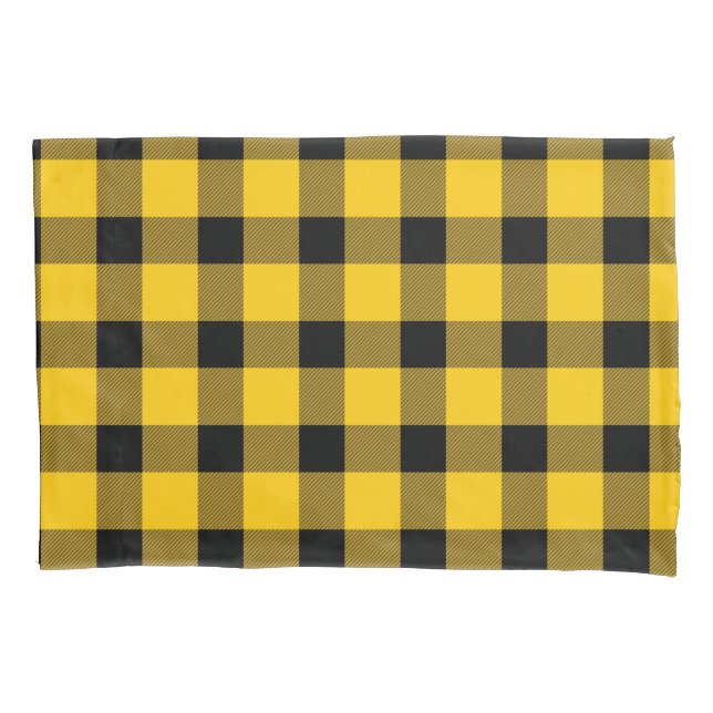 Gelb/Goldbüffel Lumberjack Kariert Kissenbezug (Vorderseite)