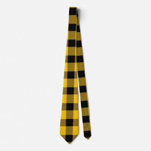 Gelb/Goldbüffel Lumberjack Kariert Krawatte