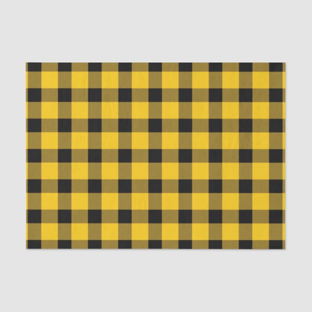 Gelb/Goldbüffel Lumberjack Kariert Seidenpapier (Vorderseite)
