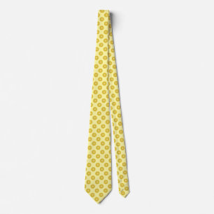 Gelb-goldene und cremefarbene Polka-Punkte Herren  Krawatte