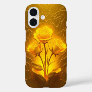 Gelb-goldener Blumen-Licht-iPhone-Case iPhone 16 Hülle