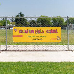 Gelb-goldenes Ferienbibelschul-Kirchenbanner Banner