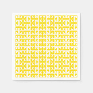 Gelb-goldenes griechisches Schlüssel-Muster Serviette