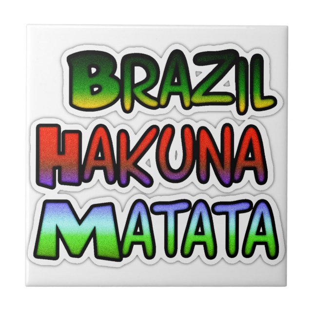 Gelb goldgelb Brasilien Hakuna Matata Kunstdrucken Fliese (Vorderseite)