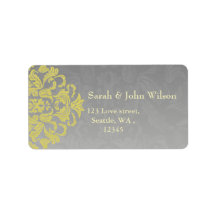 "gelb grau"-Adressetikett