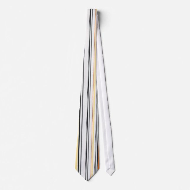 Gelb, grau, orange, Creme Retro Streifen Krawatte (Vorderseite)