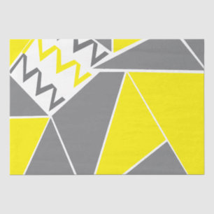 Gelb-graues Chevron-Streifen geometrisches Muster Seidenpapier