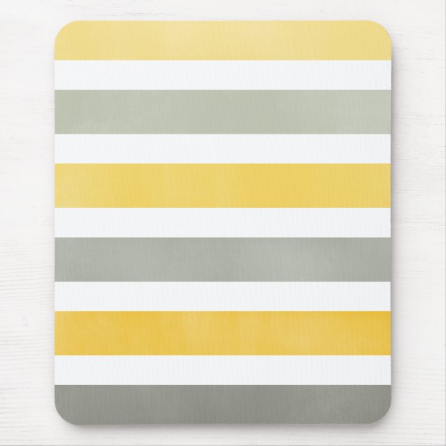 Gelb-Graustreifen-Muster-Mousepad Mousepad (Vorne)