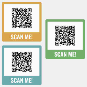 Gelb grün blau scanne mich! QR-Code-Labels Etiketten