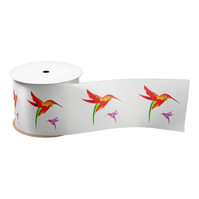 Gelb-Grün-Hummingvogel Satinband (Spule)