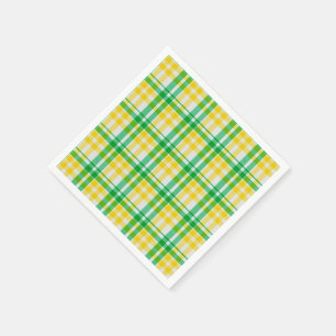 Gelb grün Kariertes Muster Karo Tartan drucken Serviette