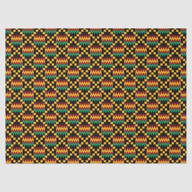 Gelb, grün, rot, schwarz Kwanzaa Kente Tuch Seidenpapier (Vorderseite)